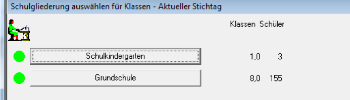 Auswahl der Schulgliederung in izn.stabil