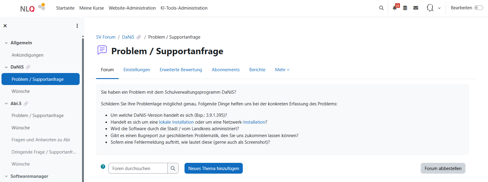 Startseite des DaNiS-Forums