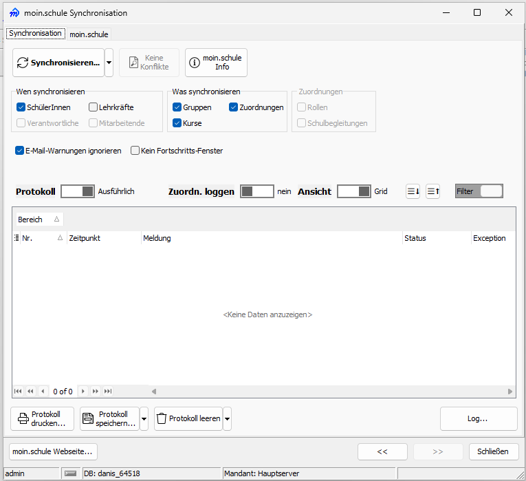 Formular moin.schule Synchronisation 